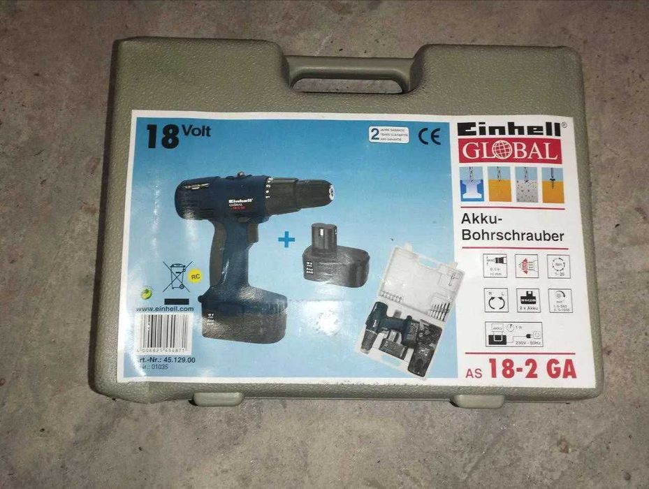 Шуруповерт аккумуляторний Einhell AS 18-2 G