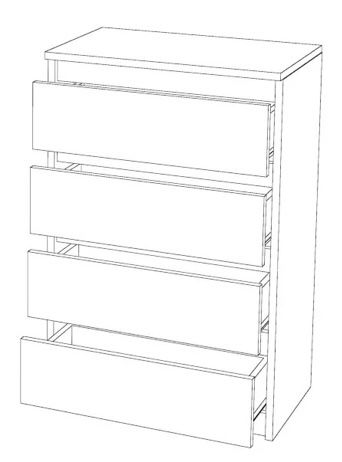 Komoda biały mat 4- szuflady