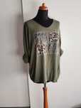 Oliwkowy cienki sweter bluzka damska oversize
