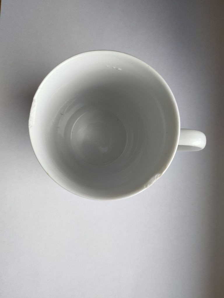 Chodzież biały porcelanowy kubek vintage PRL retro