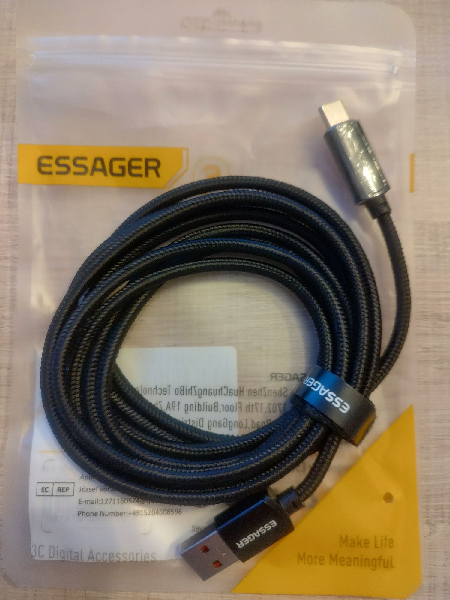Kabel USB C 7A 100W LCD supervooc