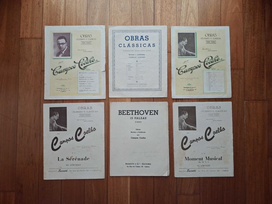Conjunto 6 Partituras para Piano - Música Clássica - Campos Coelho