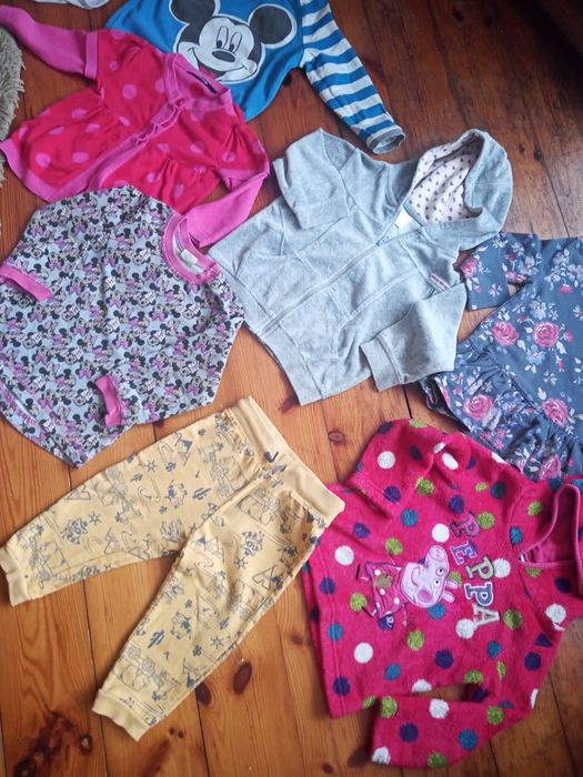 Zestaw ubrań jesień-zima dla dziewczynki; w tym dwustronna bluza