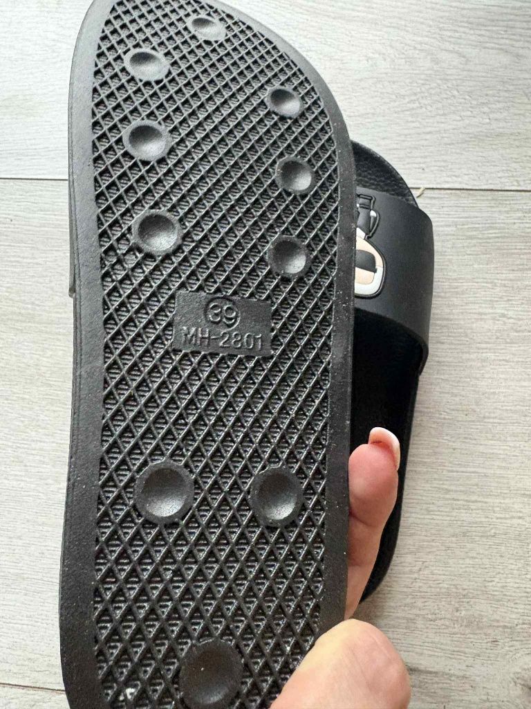 Klapki Karl czarne r 39  nowe