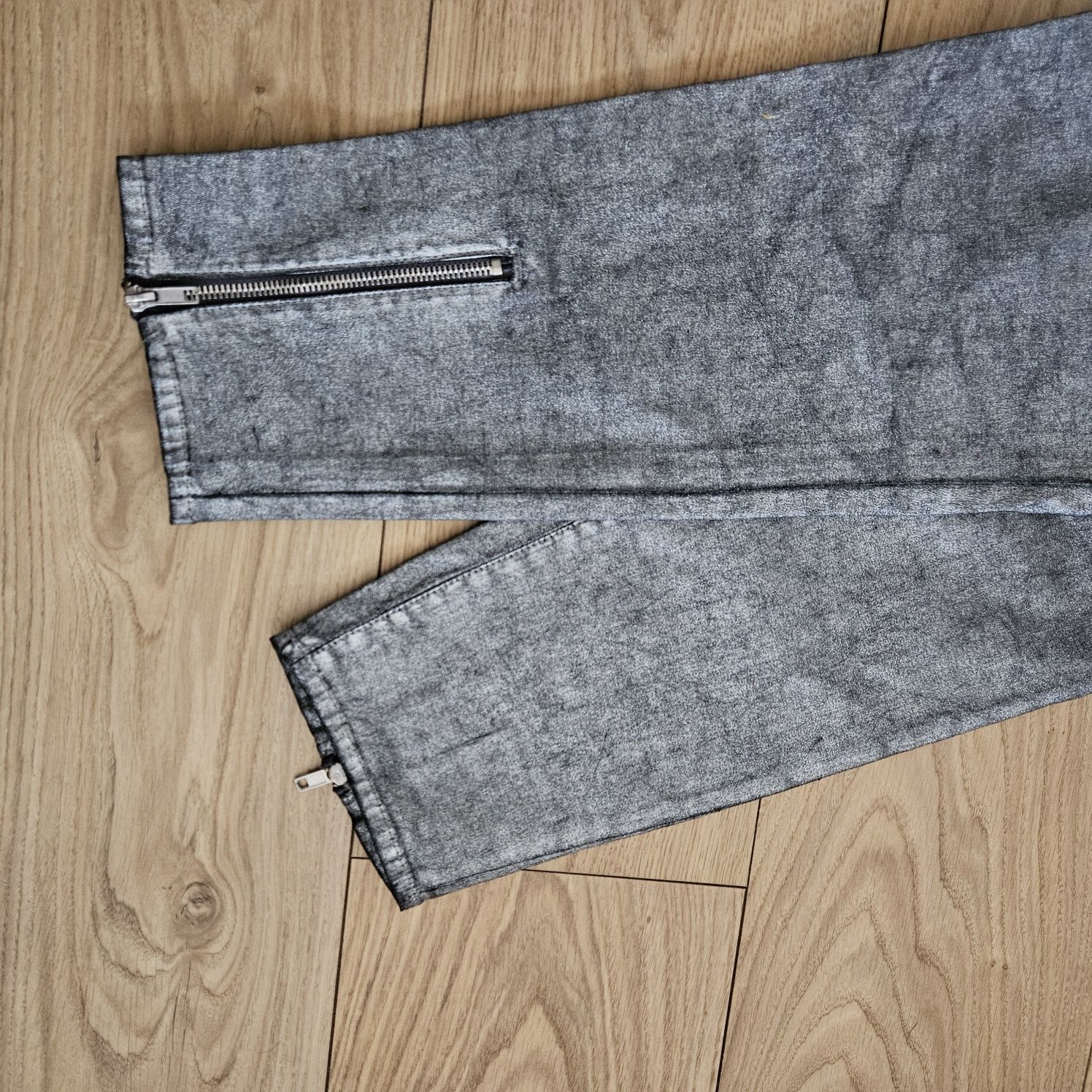 Nowe spodnie h&M czarno srebrne 44 bojówki