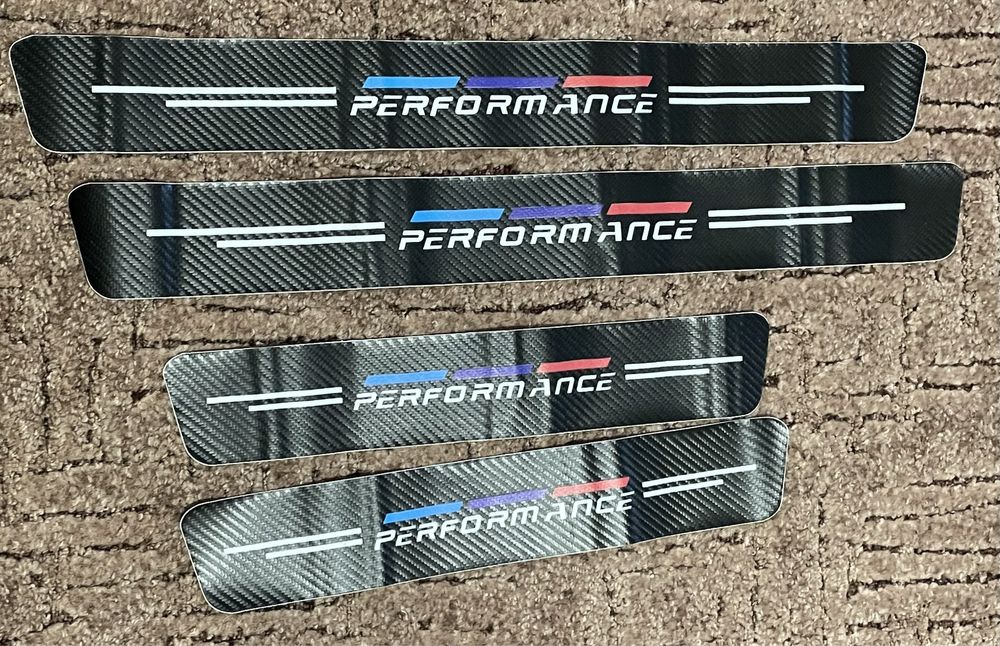 Карбонові наклейки " M Perfomance" на пороги BMW E46 E90 X3. Комплект.