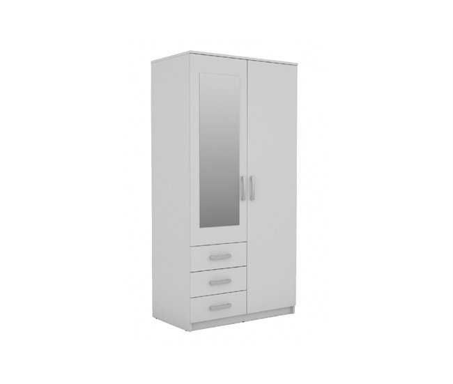 Roupeiro 2 portas 1 porta com espelho branco 200 X 100