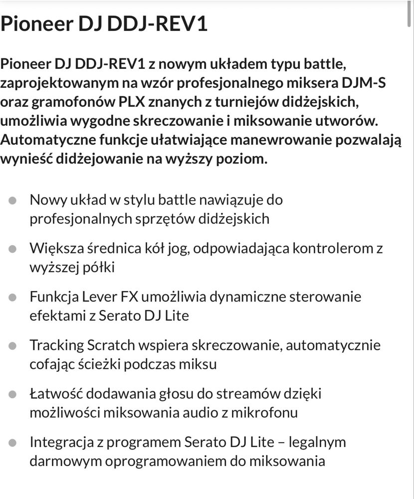 Kontroler DJ Pioneer DJ DDJ-REV1 Nowy- Gwarancja