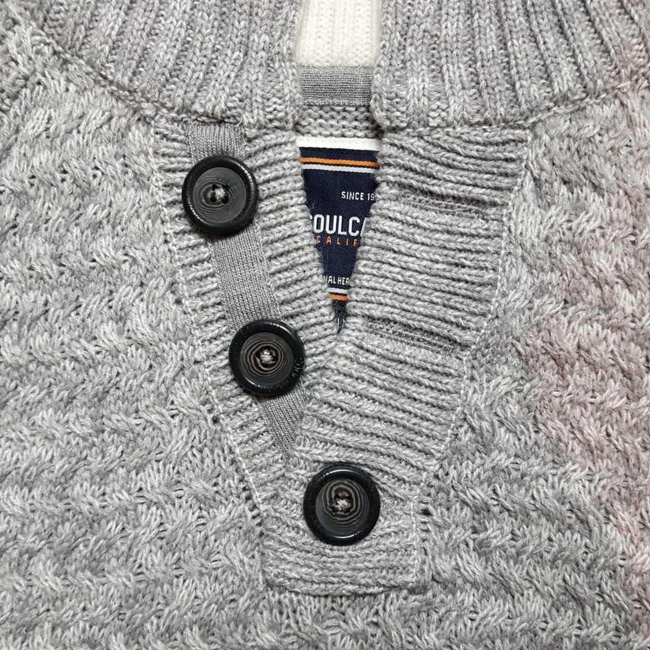 Фирменный мужской джемпер свитер SoulCal Quarter Button Knit из Англии
