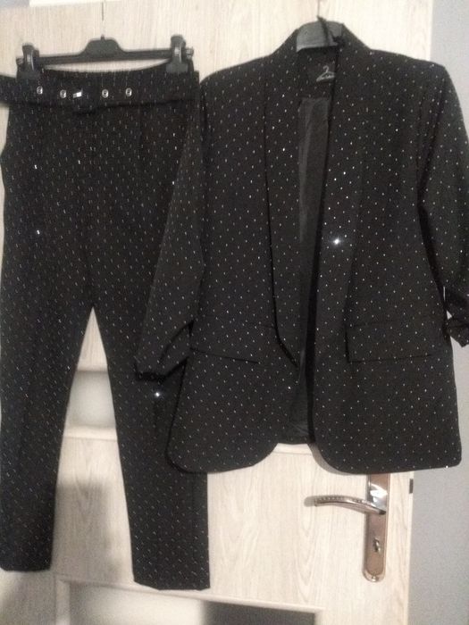 Nowy czarny garnitur damski blink blink