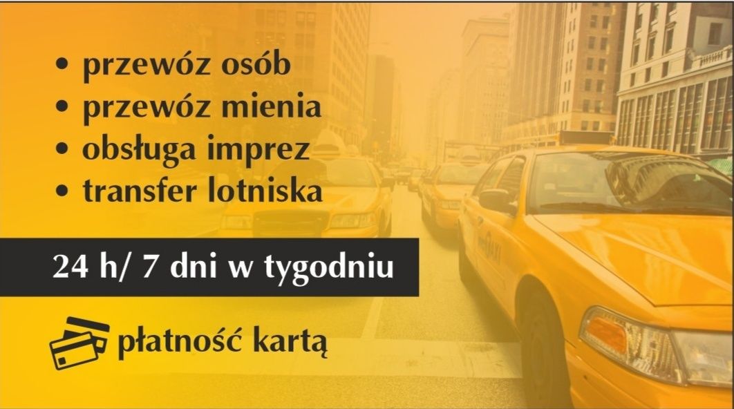 TAXI OSOBOWE 24/7h , taksówka, taxi,, przewóz osób,