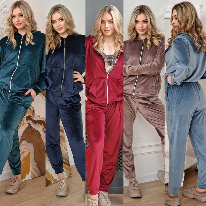 Жіночий модний спортивний костюм плюш велюр 20 кольорів р-р 46-70