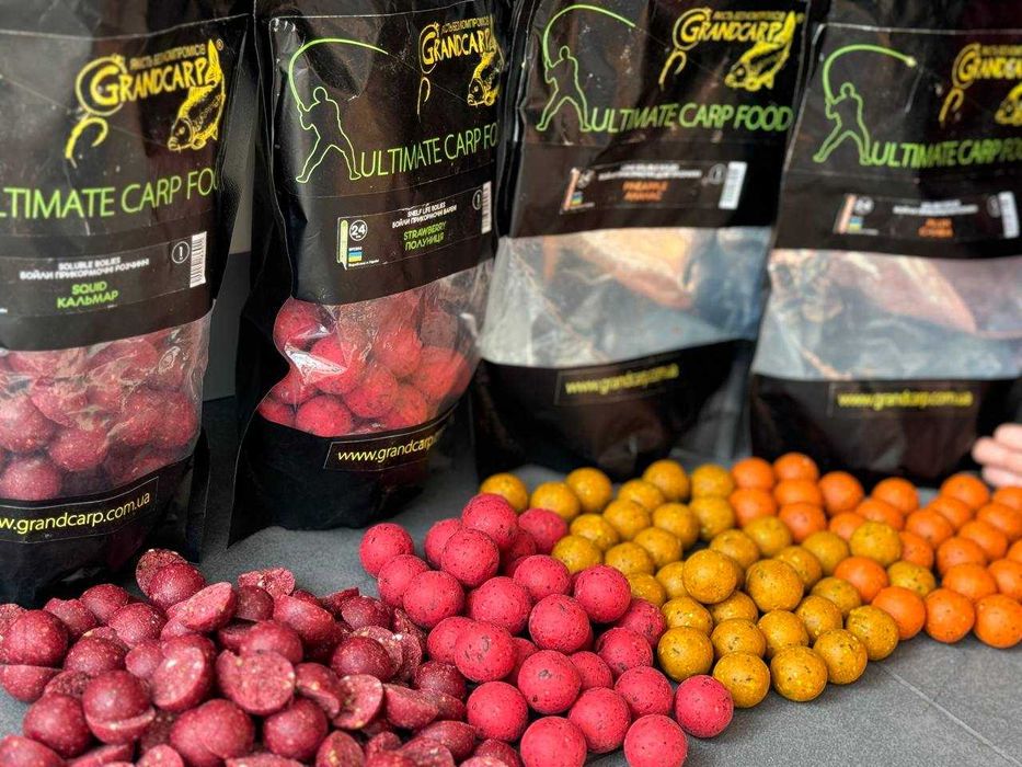 Бойли прикормочні варені, розчинні та довгорозчинні Ø20 мм; Ø24 мм