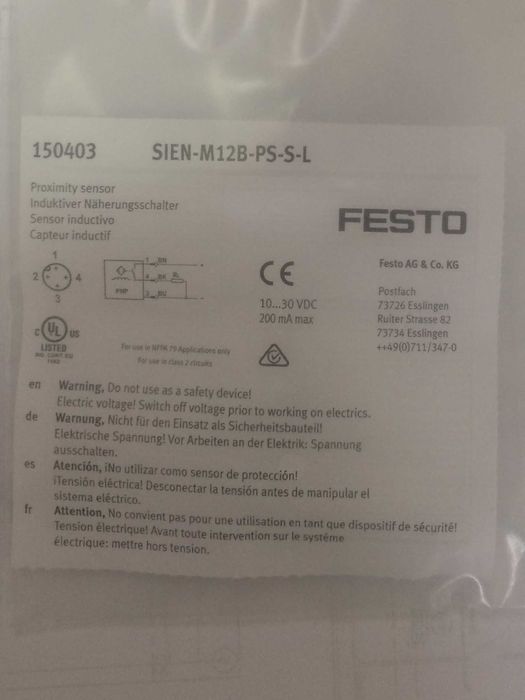 Індуктивний датчик Festo з конектором