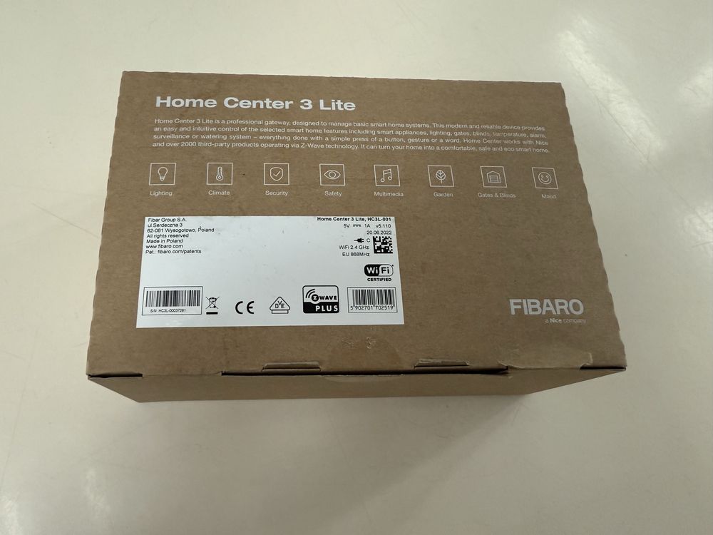 Bramka FIBARO Home Center 3 Lite HC3L-001 Wi-Fi