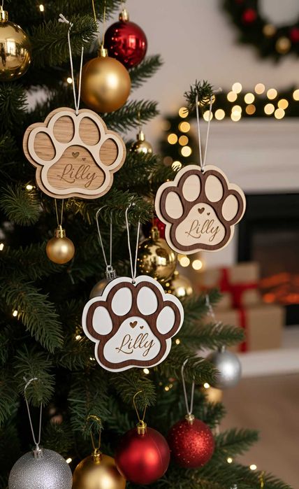 2szt Bombki Psie Łapki