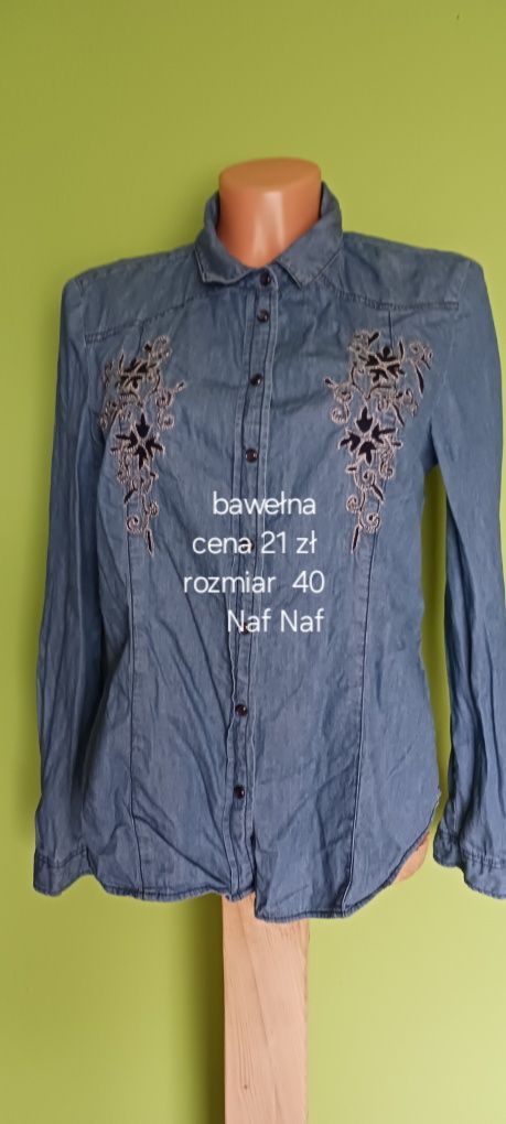 Niebieska koszula dżinsowa Naf Naf rozm.40