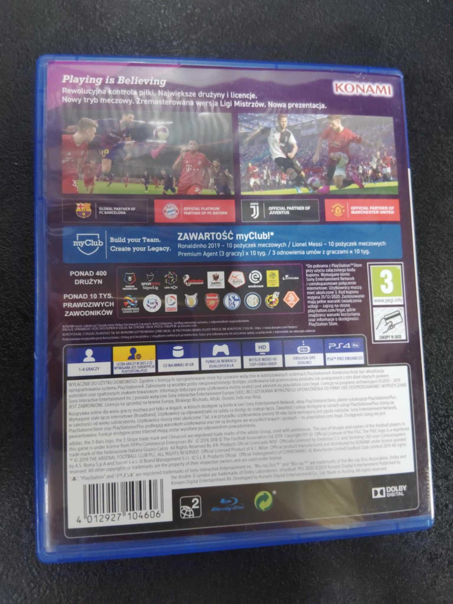 EFootball Pro Evolution Soccer 2020 PS4 gra po Angielsku PES 2020