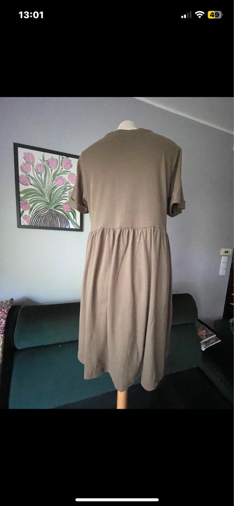Sukienka bawełniana khaki 36