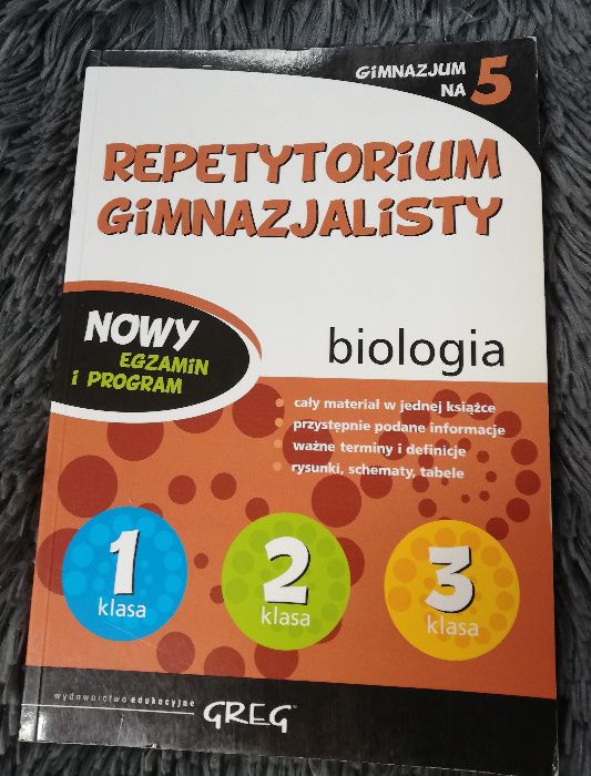 Repetytorium gimnazjalisty biologia wydawnictwo Greg