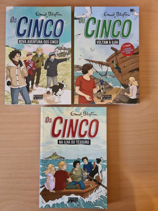 3 livros da coleção "Os Cinco" de Enid Blyton