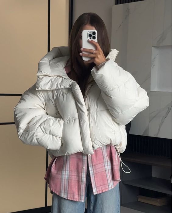 Куртка жіноча, пуховик жіночий, біла куртка