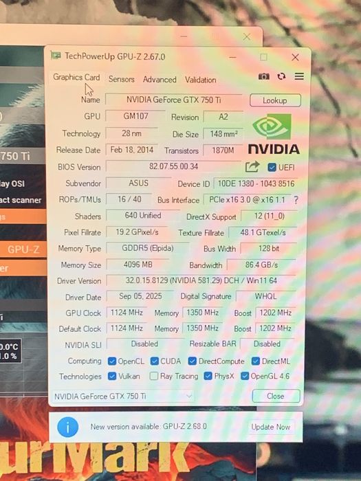 GTX 750Ti 4Gb asus strix
