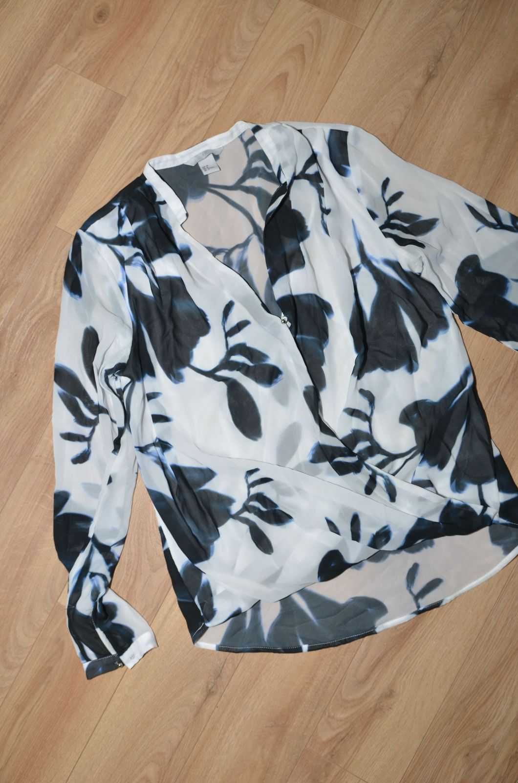 Koperta koszula bluzka w kwiaty elegancka H&M r.M r.38 jak jedwab