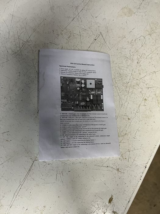 Placa portao braços 24v