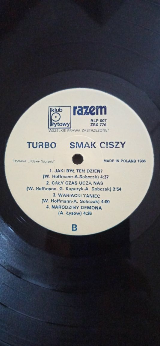 LP: Turbo-"Smak ciszy"; KP Razem 1985; excellent+