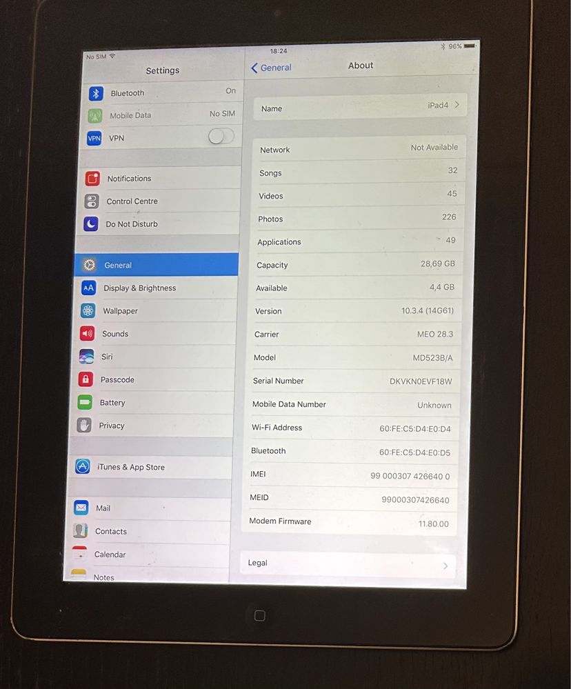 Ipad 4 32G Wifi + GSM