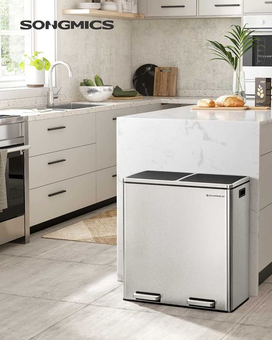 Nowy kosz na śmieci / 2x30L / 2 komory / pojemnik / 59x32x65cm / W82!