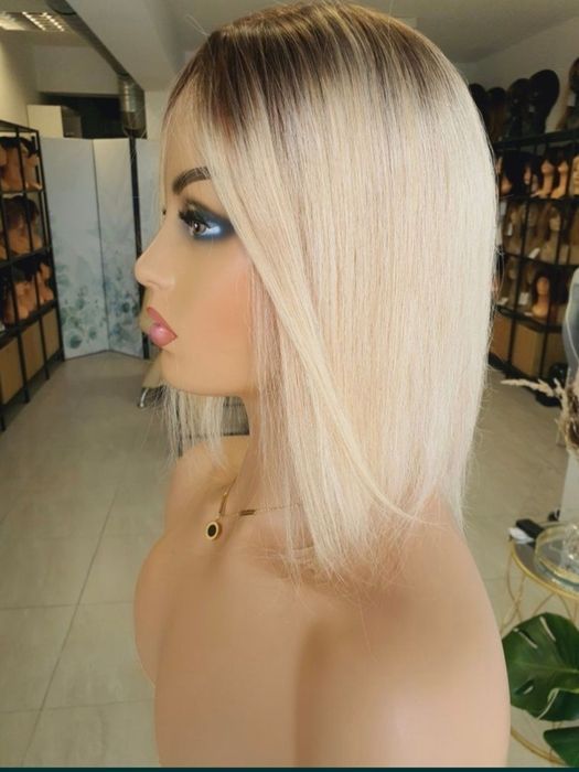 Tupet topper z włosów naturalnych w 100% blond odrost