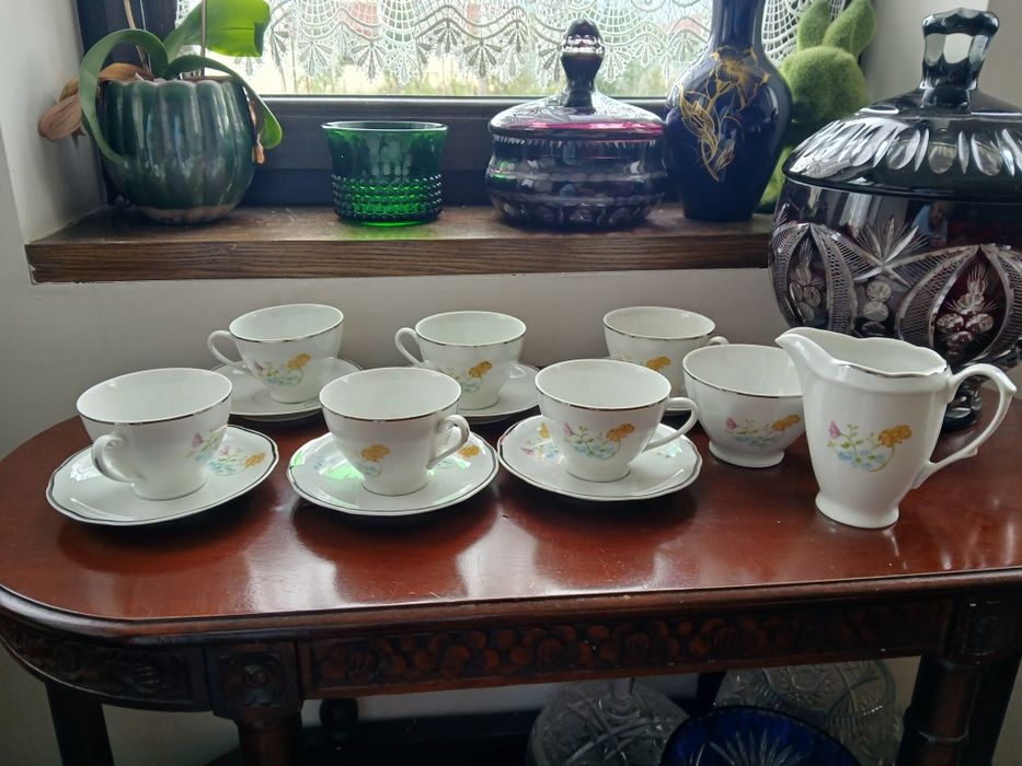 Ćmielów PRL duże filiżanki serwis do herbaty kawy