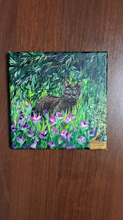 Obrazu namalowany akrylem na płótnie 15×15