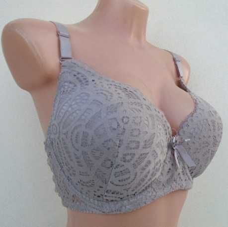 Han / biustonosz koronkowy 90E  kawowy  usztywniany  na fiszbinach