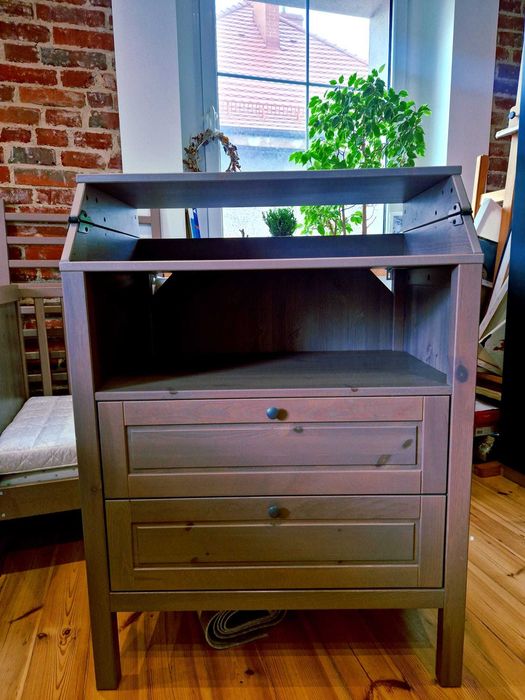 SUNDVIK Łóżeczko dziecięce + Komoda z przewijakiem + GRATIS materac