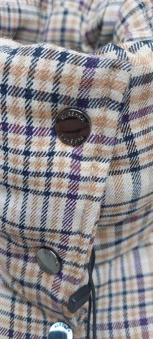 Brązowa kurtka puchowa w kratkę, R. S