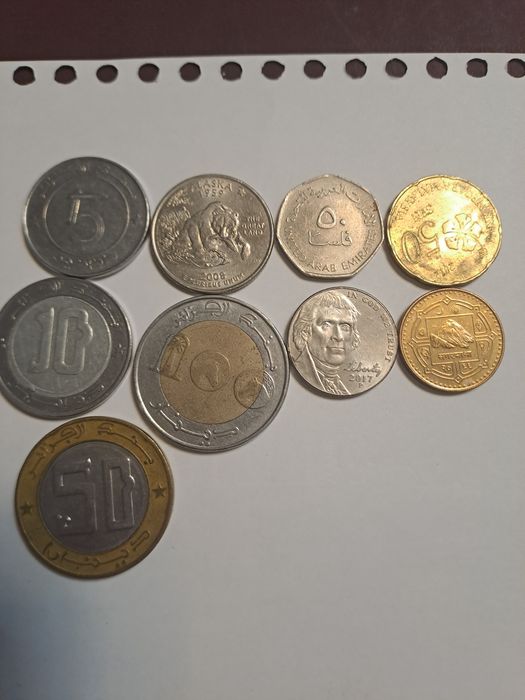 Монети Алжир,Африка,Корея інше