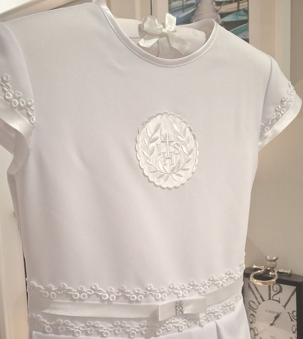 *Impressja* cudna sukienka alba komunijna bolerko torebka halka R.128