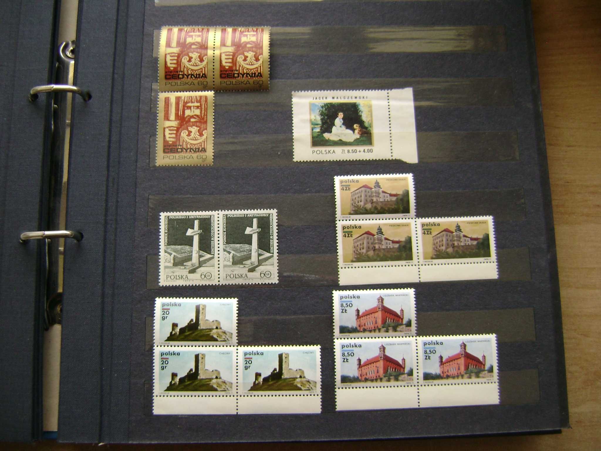 Znaczki pocztowe polskie czyste z klejem: Dwójki, Trójki, z marginesem