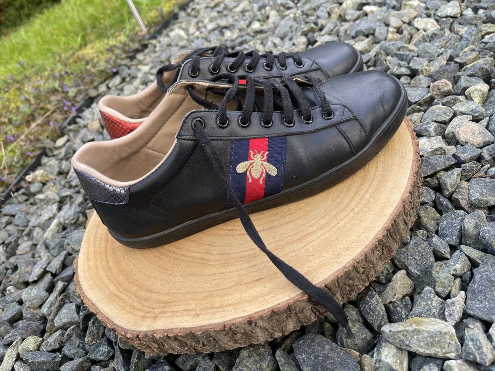 adidasy sneakersy Gucci czarne skóra naturalna