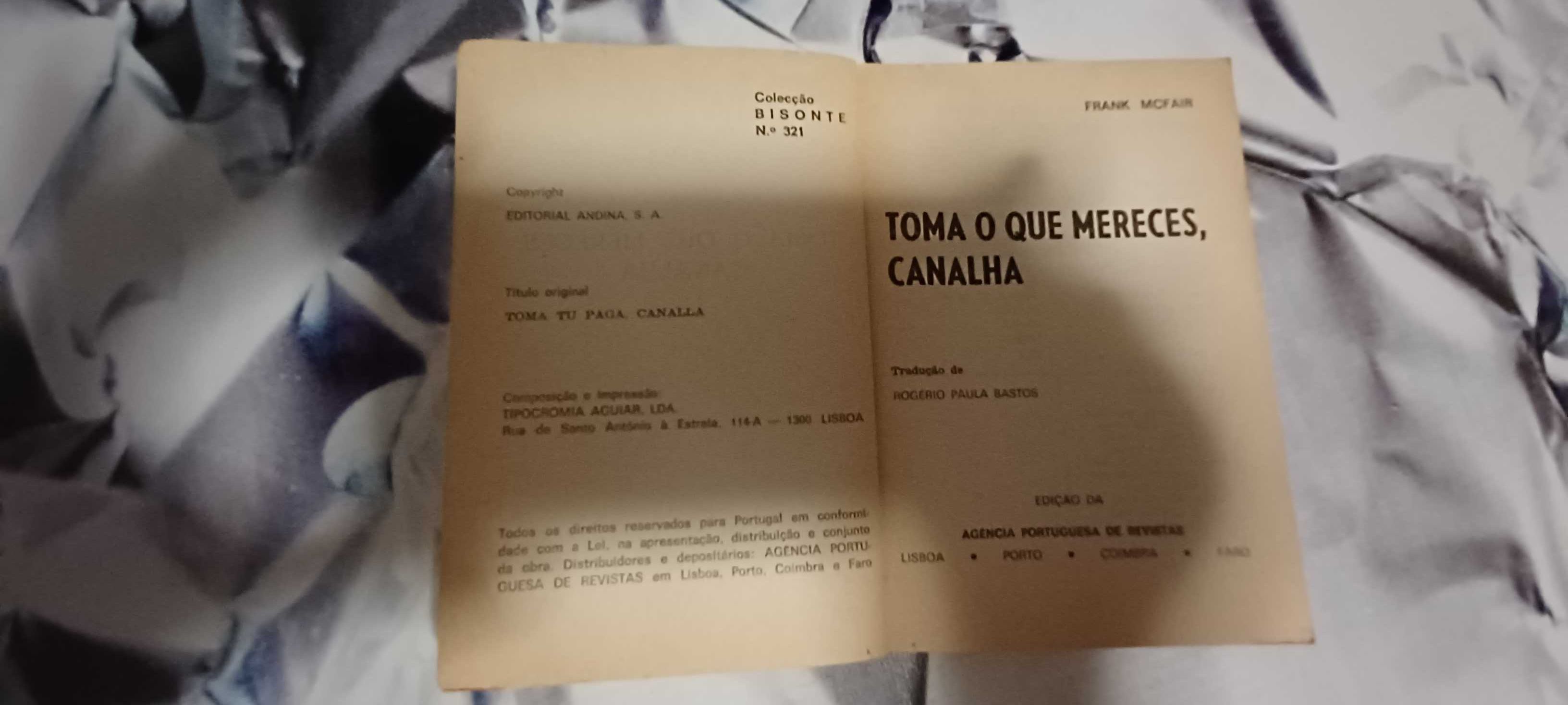 Livro _Toma que Mereces  Canalha_ de Frank Mc Fair