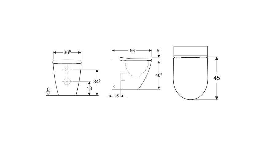 Sedes, WC, toaleta GEBERIT iCON 500.827.00.1 Rimfree, Komplet z deską