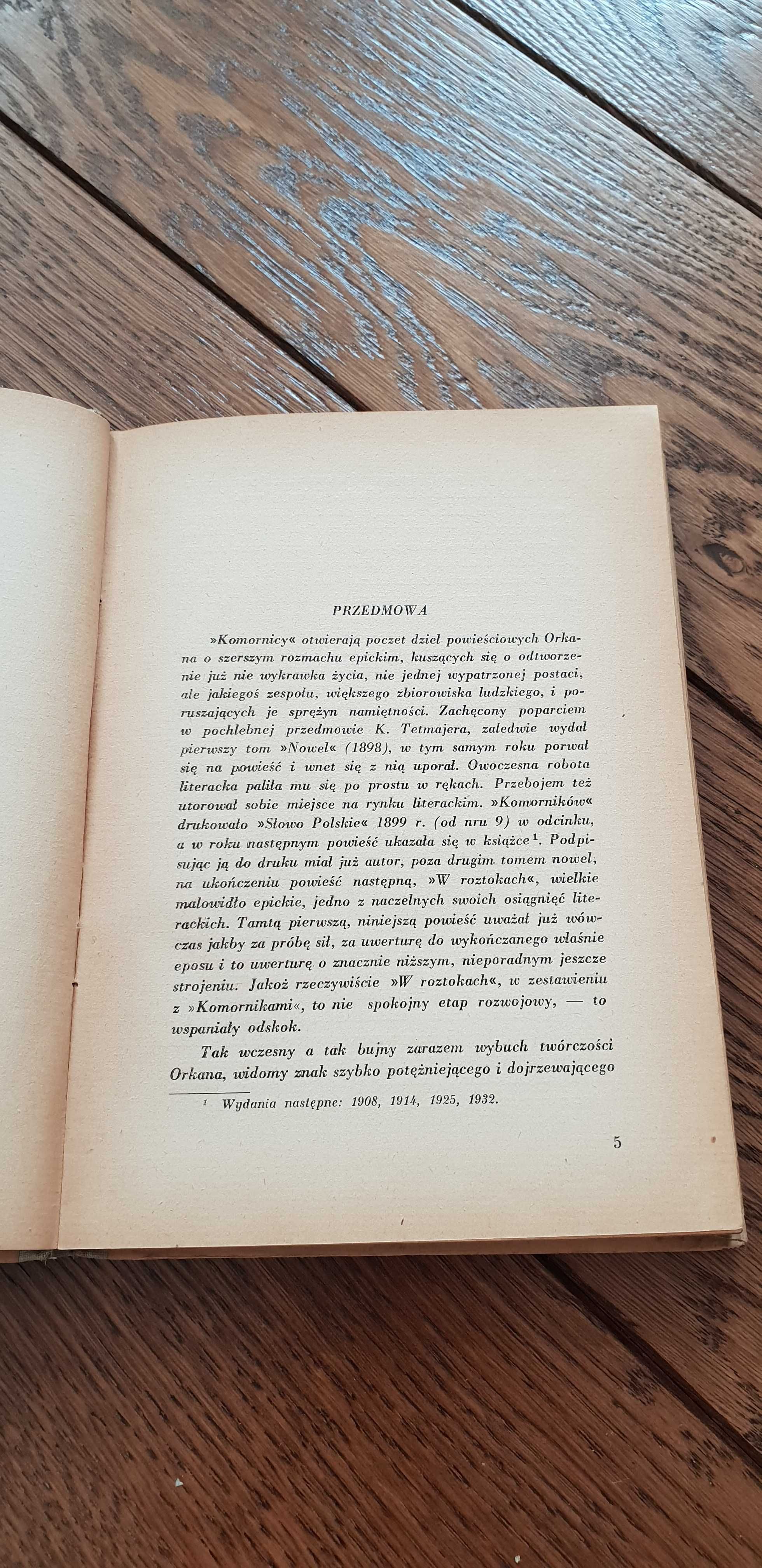 Książka rok 1947 "KOMORNICY" Władysław Orkan
