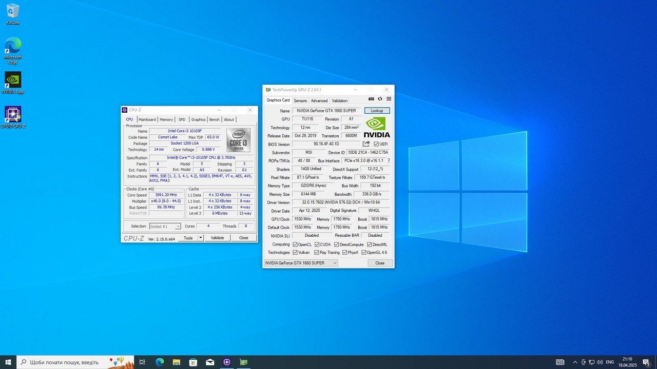 i3 10105f, 1660super, 2x8 ram