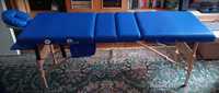 Stół, łóżko do masażu 4-segmentowe drewniane Niebieskie