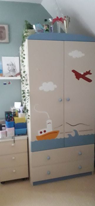 Meble dziecięce Meblik Podróżnik 2 łóżka 2 szafy komoda regał materac
