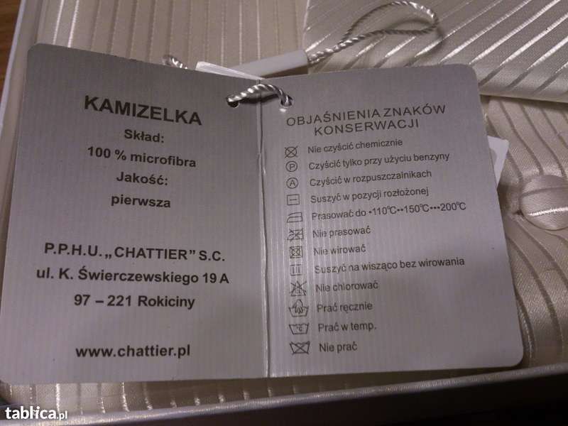 Kamizelka ślubna + musznik + poszetka