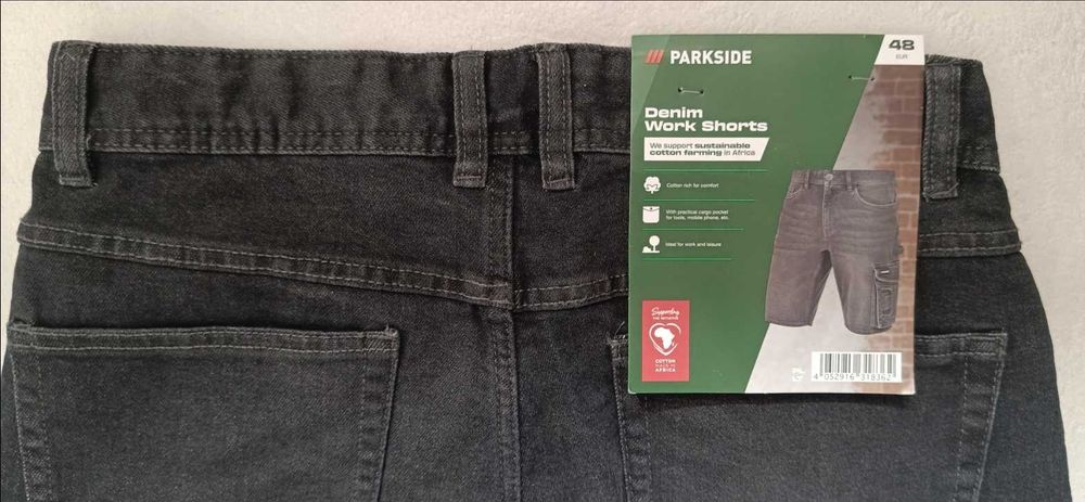 PARKSIDE męskie jeansowe szorty robocze, z pętlą na młotek, rozmiar 48